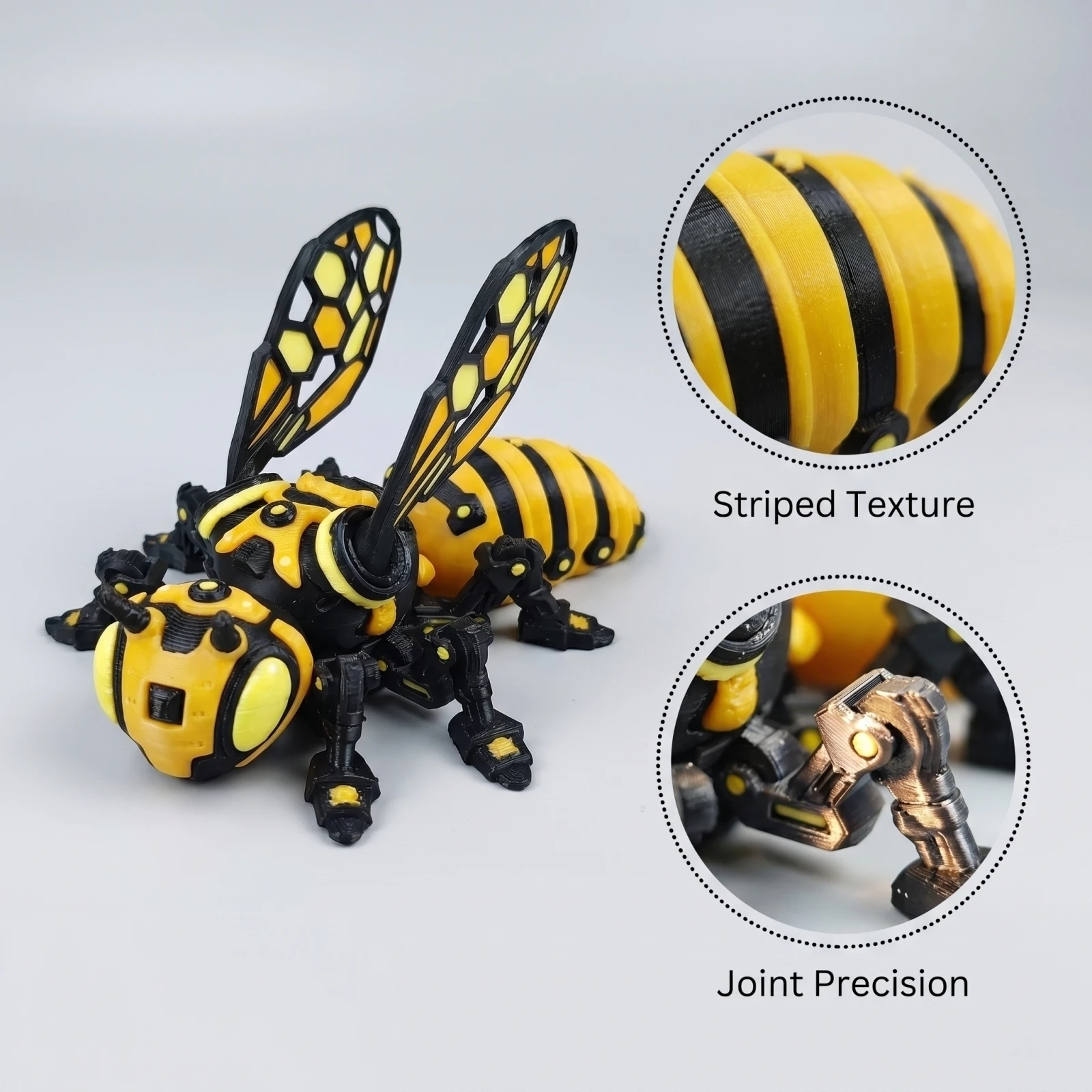 Modelo de Insecto Impreso en 3D Único, Abeja Amarilla, Juguetes para Niños, Adornos de Animales Interesantes, Regalos, Decoraciones de Escritorio