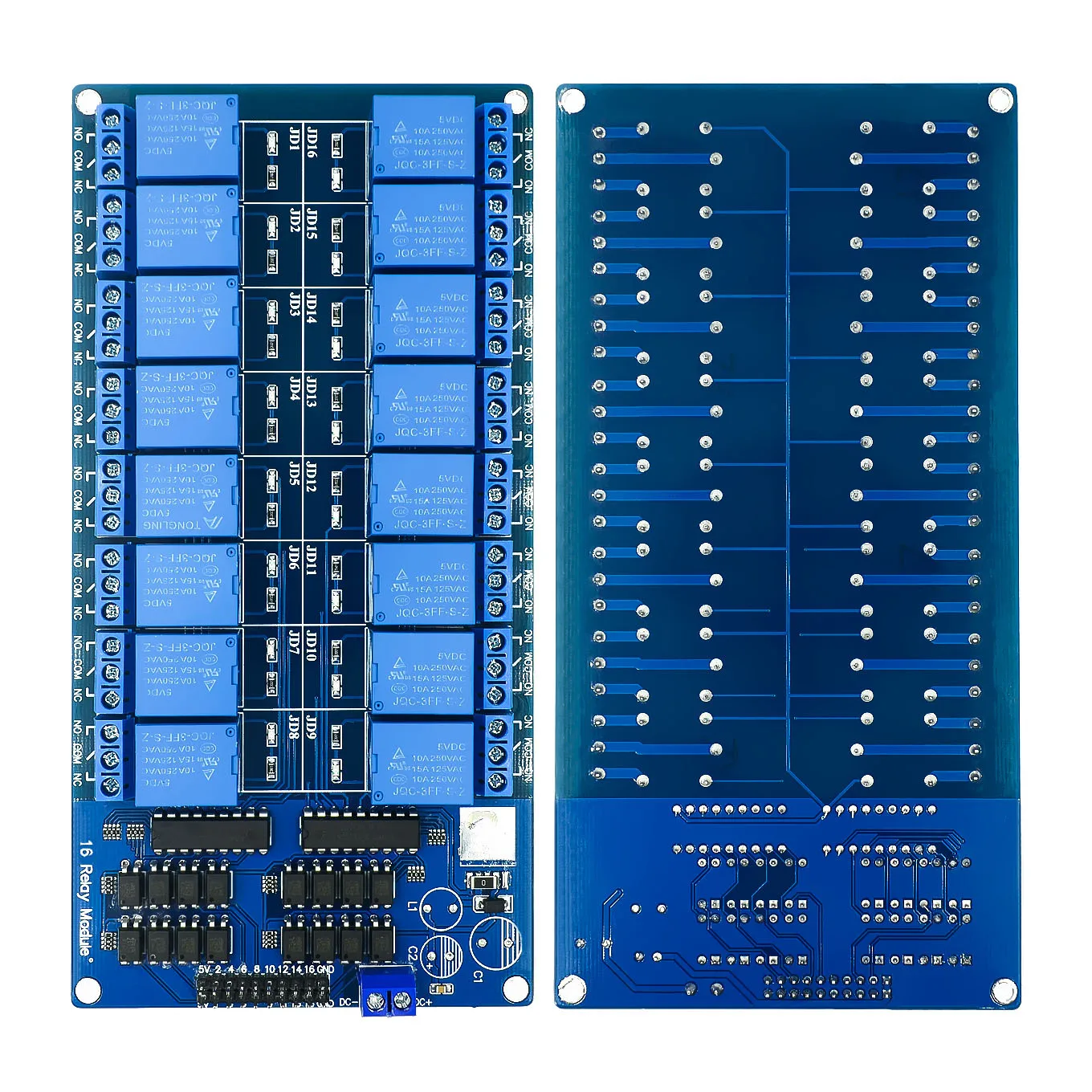 16 Channel Relay Shield Module With Optocoupler LM2576 Microcontrollers Interface Power