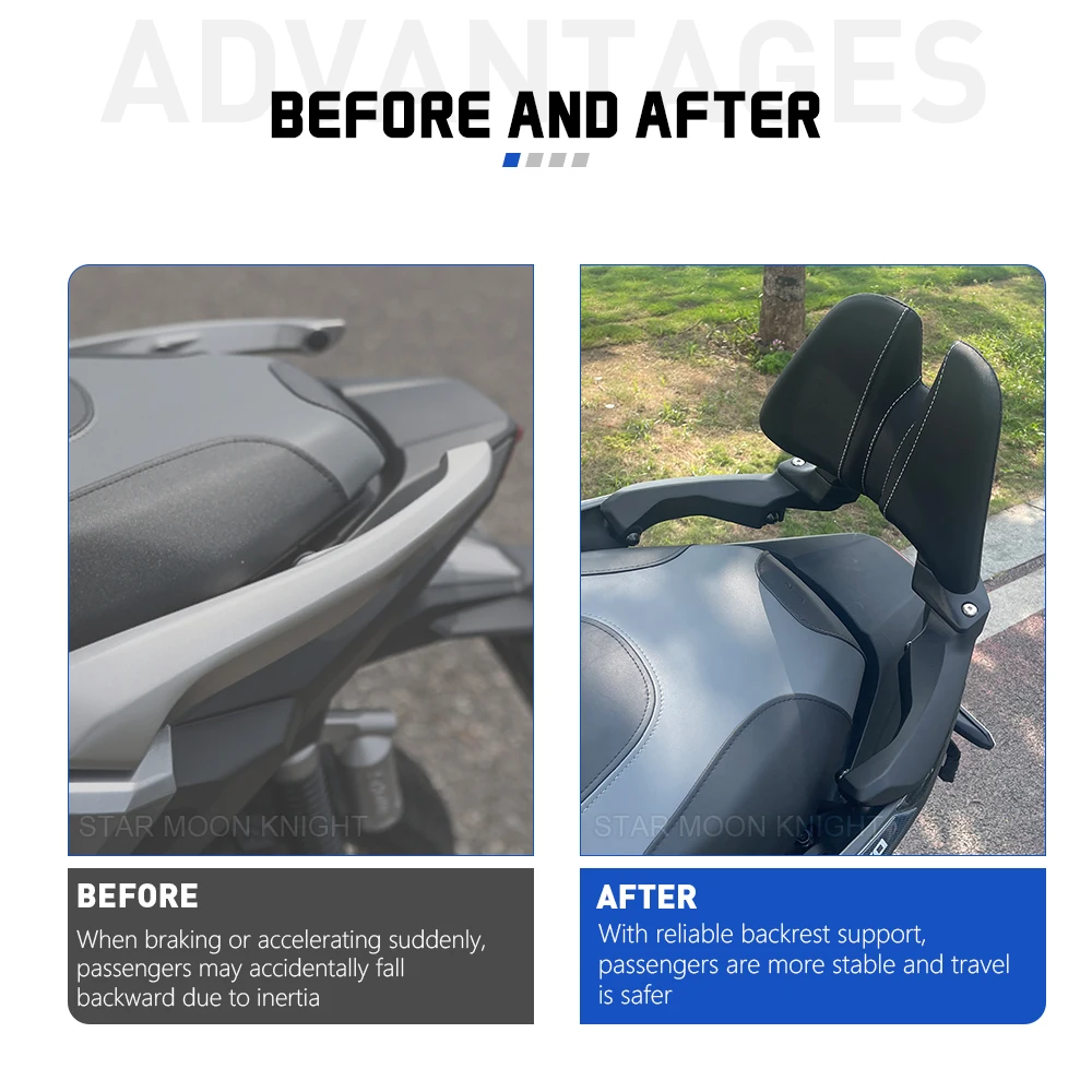 For Honda ADV 350 ADV350 (2022-2025) For Forza 350 (2023-) Motorcycle Rear Passenger Seat Backrest Cushion Back Rest Pad