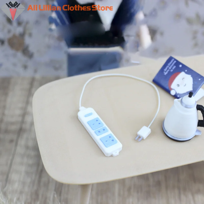 ⭐ CALIENTE ❗   Accesorios para electrodomésticos, enchufe para casa de muñecas 1/12 con Cable, modelo de decoración para casa de muñecas, juguetes para juego de imitación para niños, 1 ud.