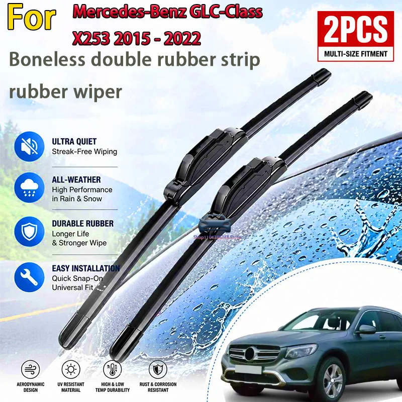 

Front Wiper Blades Set For Mercedes-Benz GLC-Class X253 2015 - 2022 Windshield Windscreen Window 22"22" Modification Parts