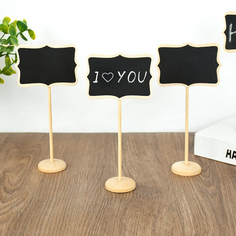 5/10pcs Mini Wooden Blackboard Wedding Chalkboard Message Sign Food Buffet Labels Place Cards Wedding Birthday Party Table Decor