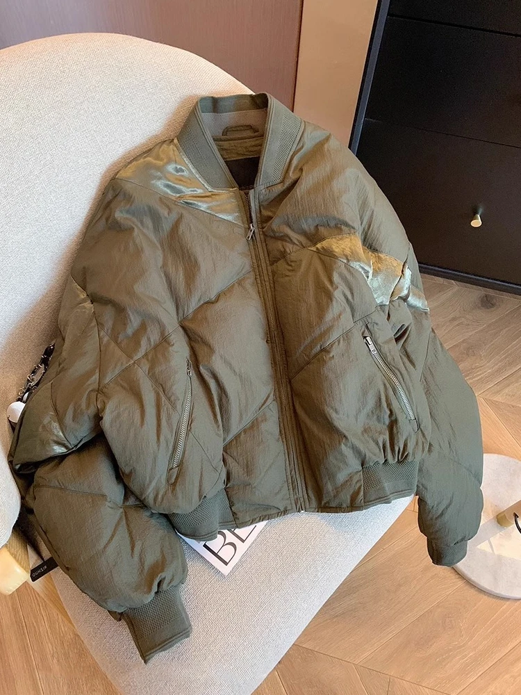 

Chic Patchwork Military een Cotton Jaet Stand Collar Casual ex Autumn Winter Trendy Leisure Cotton Coat for Men And W...