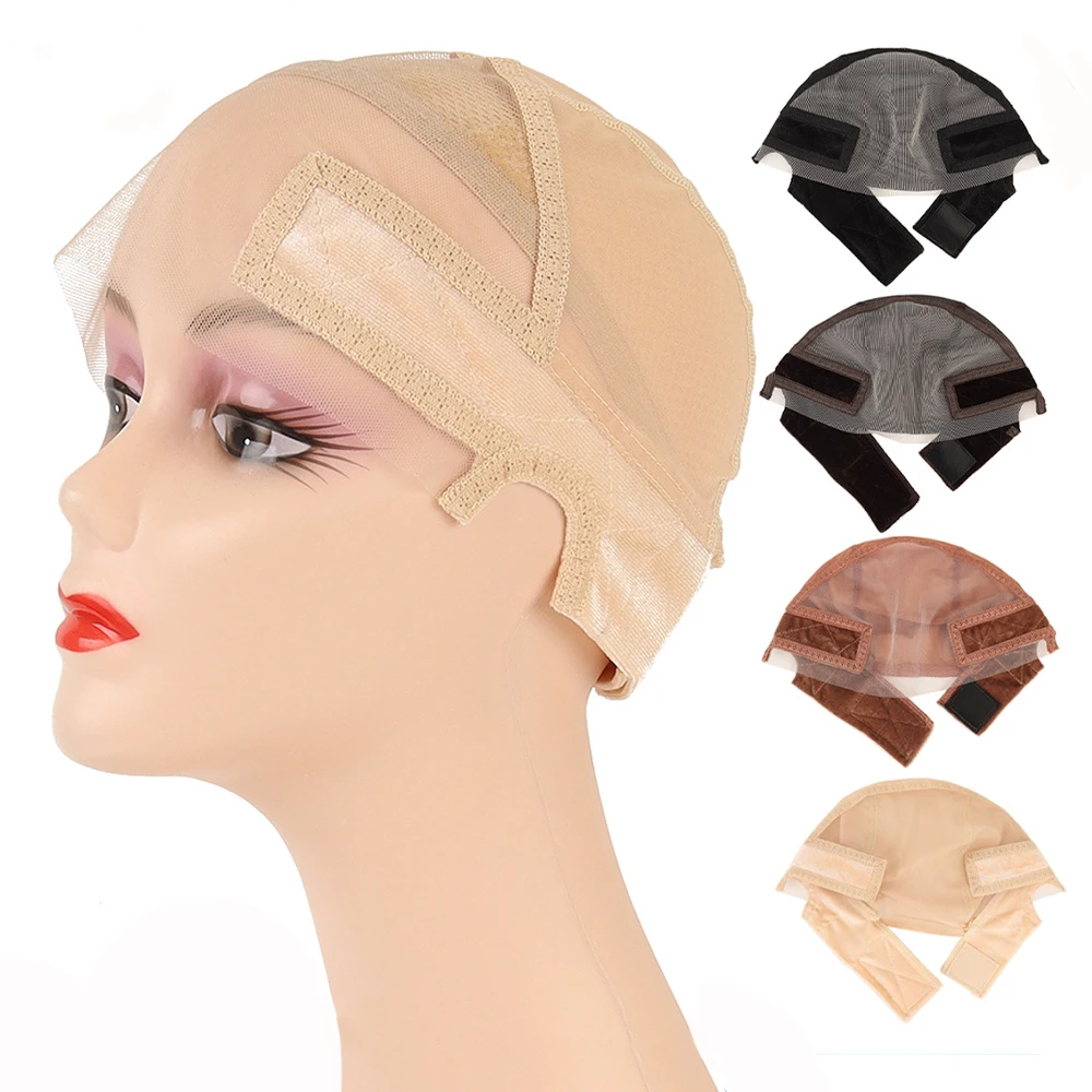 

Velvet Lace Wig Cap Ear-exposing Hair Strap Net cap Breathable Elastic Wrap Around Wig Cap