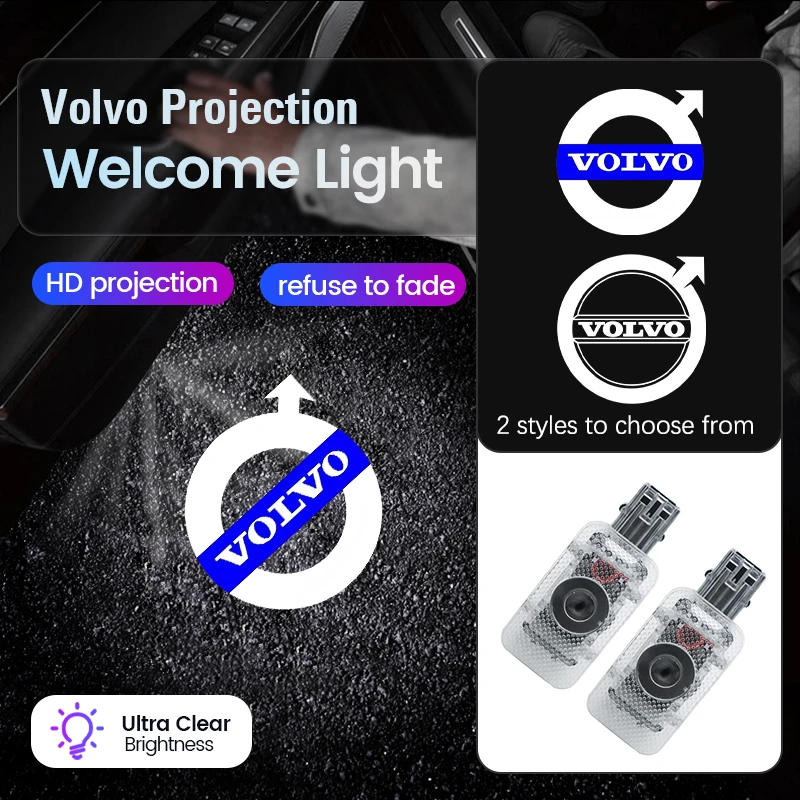 Led HD Car Door Logo Welcome Light Projector Lamps For Volvo Xc60 Xc90 V40 V60 S60 V50 V90 S80 C40 XC40 V70 XC70 C30 C70 Rdesign