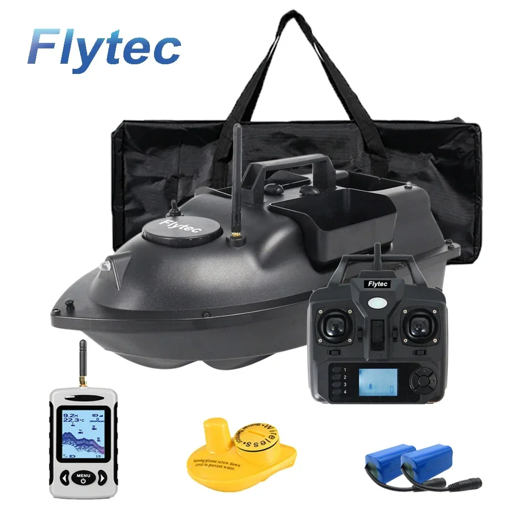 Flytec 500M GPS Barca con esca da pesca con 3 catapulta Tramoggia Barca da pesca alla carpa LCD GPS Wireless Fish Finders Barca Carrybag