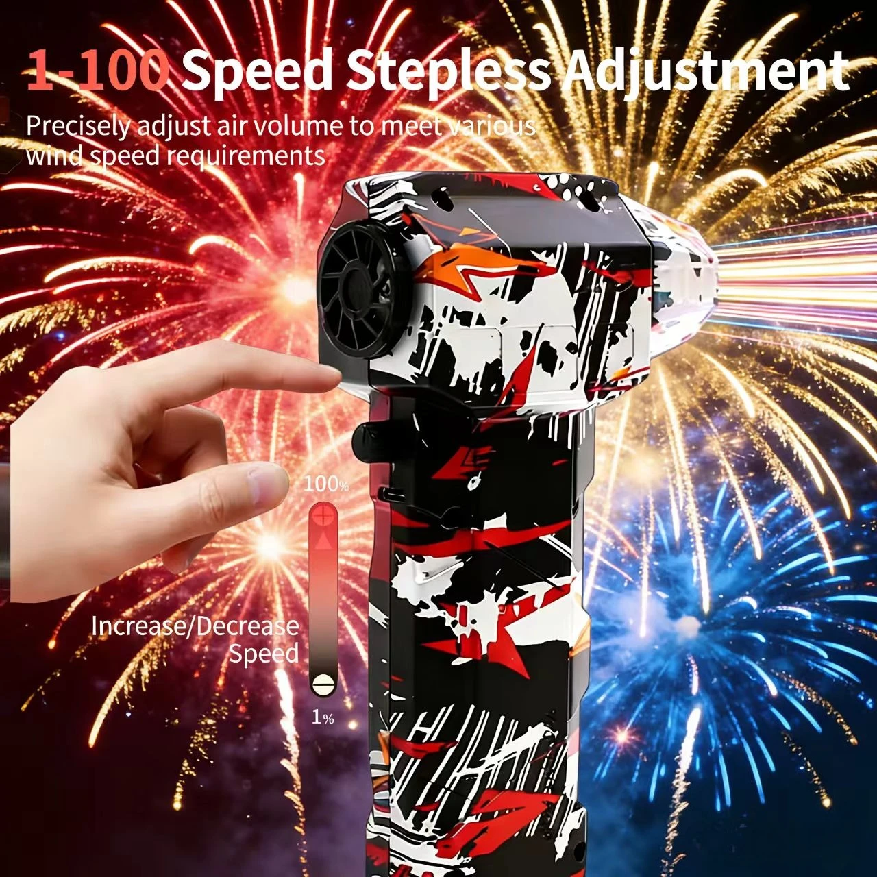 

Turbo Fan L5 200W Power Fan Stepless Speed 4 in 1 Air Blower Vacuum