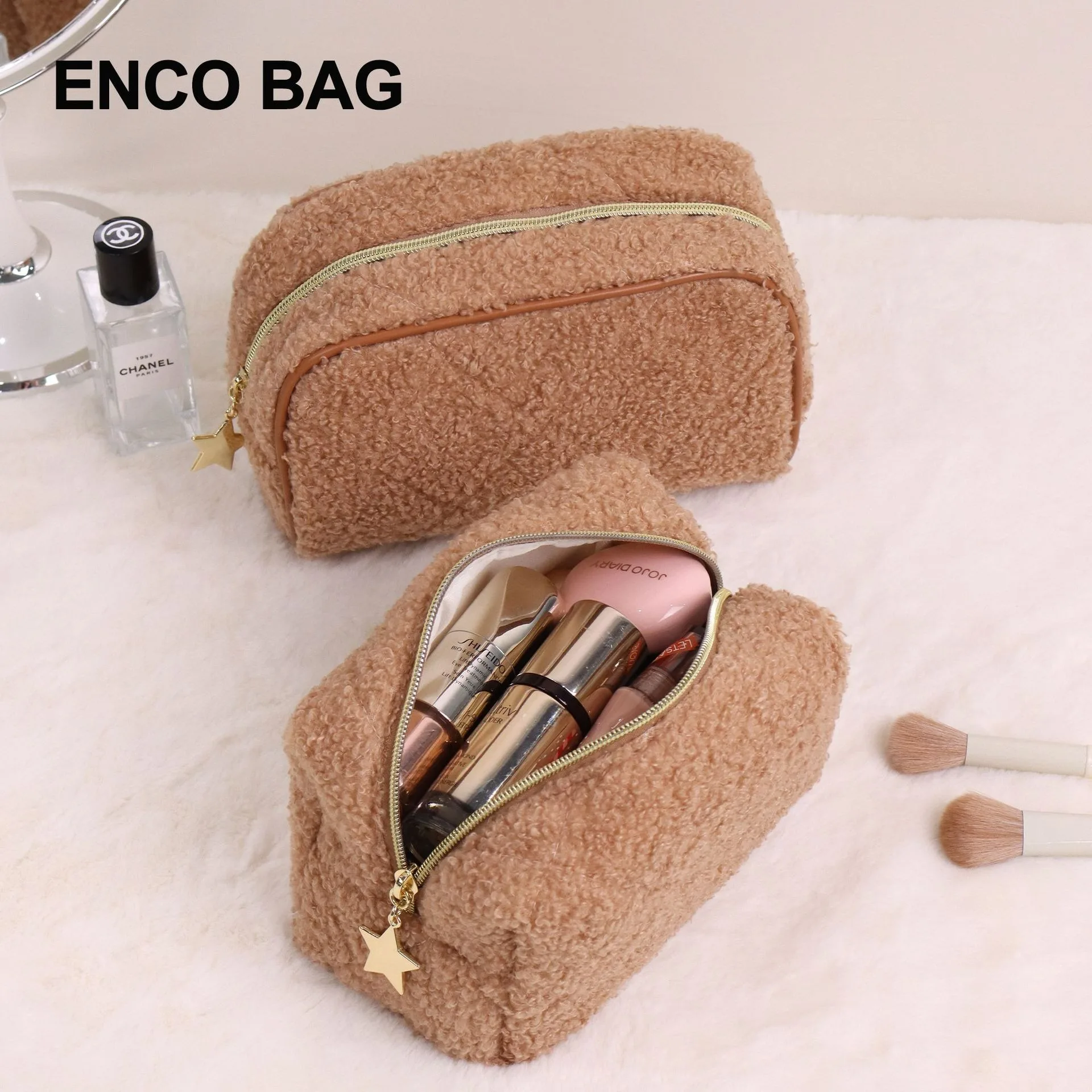 حقيبة مكياج قطيفة جديدة، حقيبة وسادة راقية للنساء، صغيرة ومحمولة، يمكن وضعها في حقيبة، حقيبة صغيرة لمستحضرات التجميل ستورا