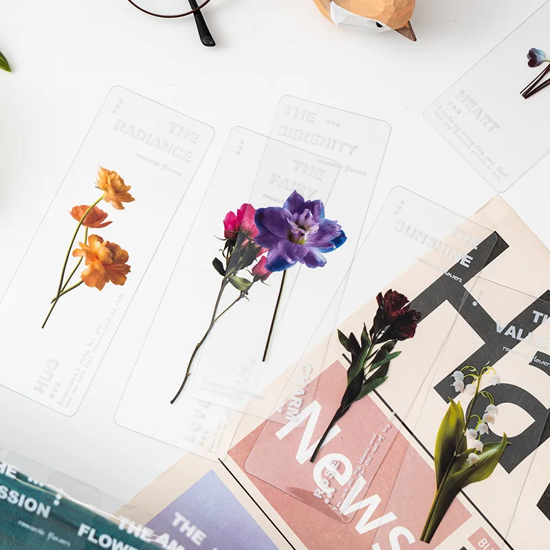 Botanical Flower Pet Bookmarks Crossover Decorative Materials Book Page Holders Literary Rewards Favors