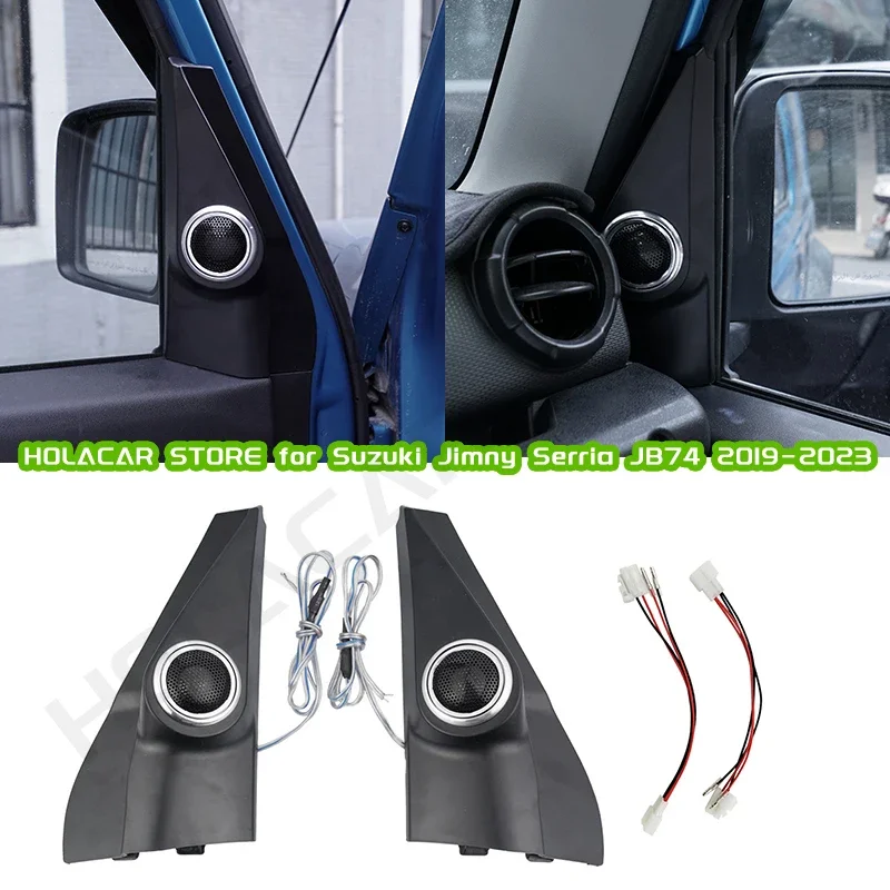 2PCS Car Front A Pillar Audio Speaker Panel Horn For Suzuki Jimny Gen 4 JB64 JB74 JC74 2019-2025 Jimny Interior Accessories Trim