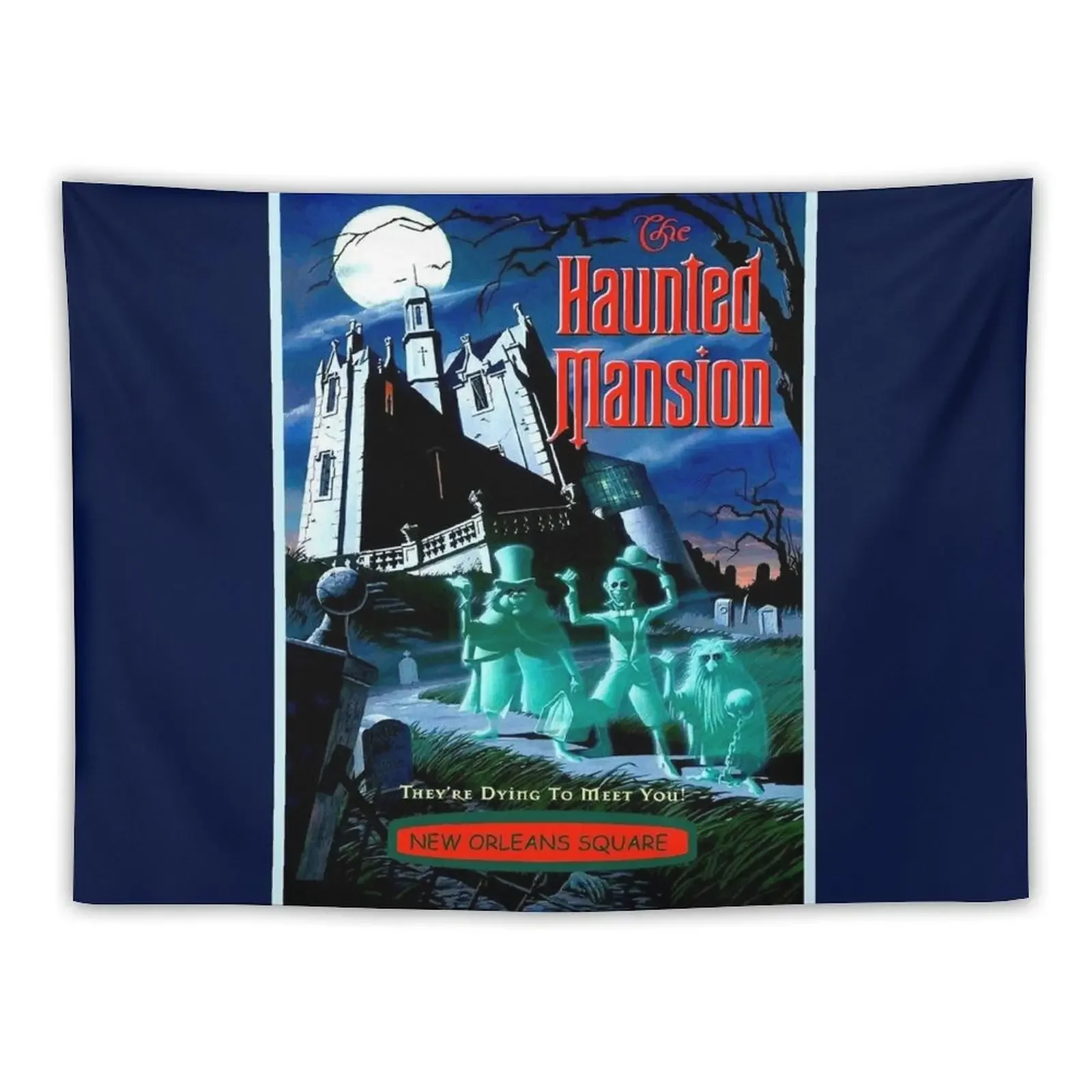 

HAUNTED MANSION : Vintage Ghosts Advertising Print Tapestry Bedroom Decorations Decor For Room Wall Decor Tapestry