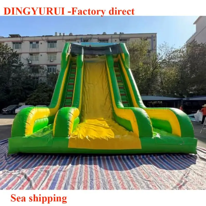 Inflatable slide large land slide dry bouncy slide commercial Slide climbing wall with a blower