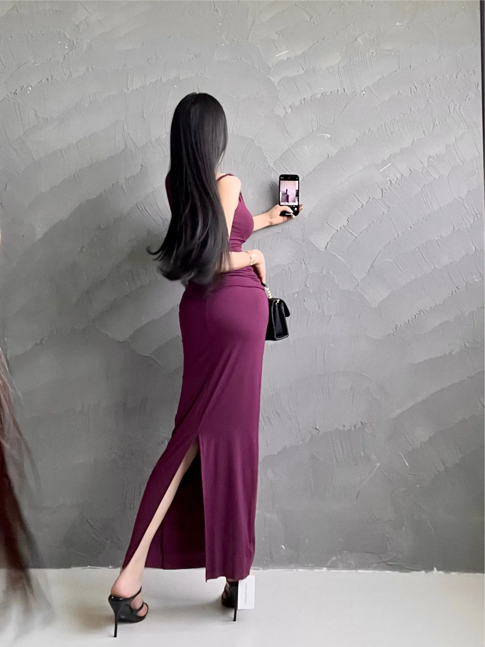 Design Oblique Collar Off Shoulder Strap Tank Top Flip Up High Waist Split Half Skirt Two Piece Set Fashion Korean Women 7VJF