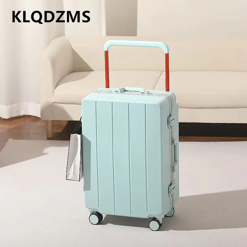 

KLQDZMS 20"22"24"26"28Inch Rolling Suitcase Aluminum Frame Boarding Box Large Capacity Trolley Case Universal Wheel Luggage