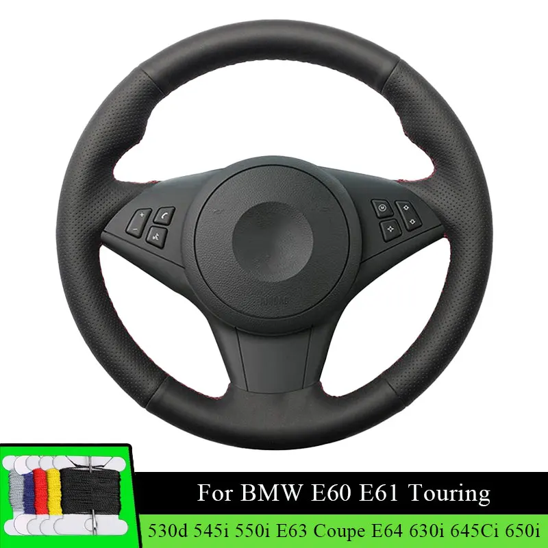 

Car Steering Wheel Cover For BMW E60 E61 Touring 530d 545i 550i E63 Coupe E64 630i 645Ci 650i Fiber leather Wear Resistance