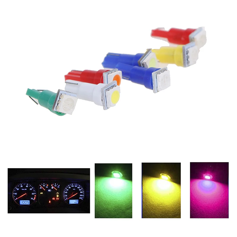 50Pcs LED T5 5050 Instrument Light bulbs 12V DC LED Car Auto Gauge Lamp