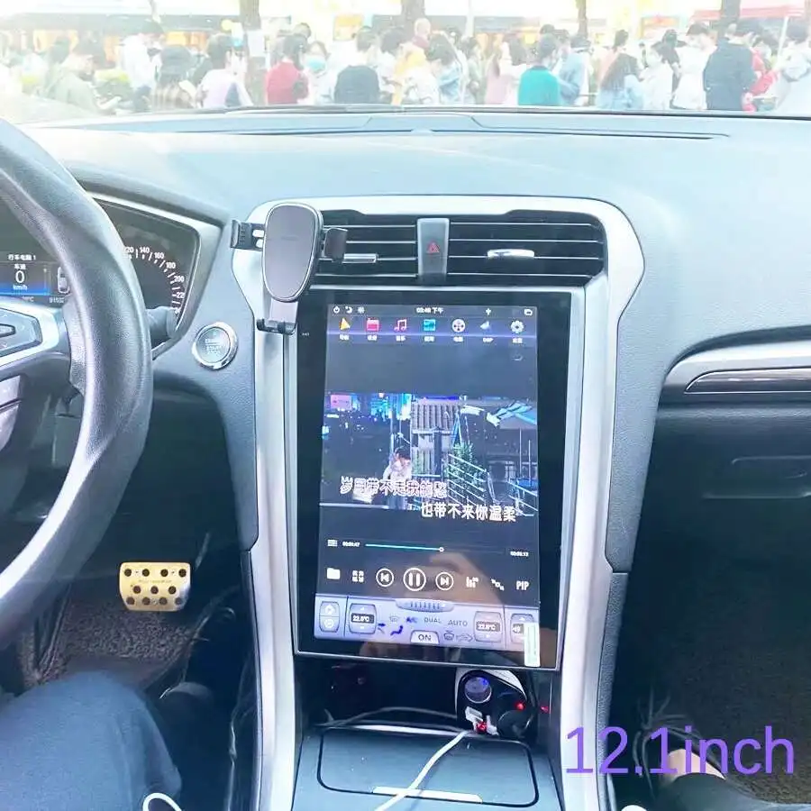 포드 Mondeo 퓨전 MK5 안드로이드 14 자동차 라디오 멀티미디어 비디오 플레이어 GPS 네비게이터에 대한 8G + 128G 12.1 인치 테슬라 스타일 터치 스크린