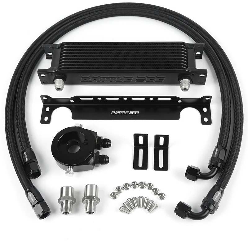 Universal Oil Cooler Kit Aluminum Alloy 10 Rows Oil Cooler Kit British Style  Universal Radiators Oil Cooler BB-OCK-702