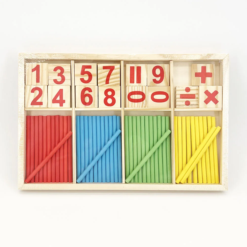 Kids Wooden Math Toys for Children Montessori Educational Learning Number Counting Sticks Mathematics Teaching Aids Games