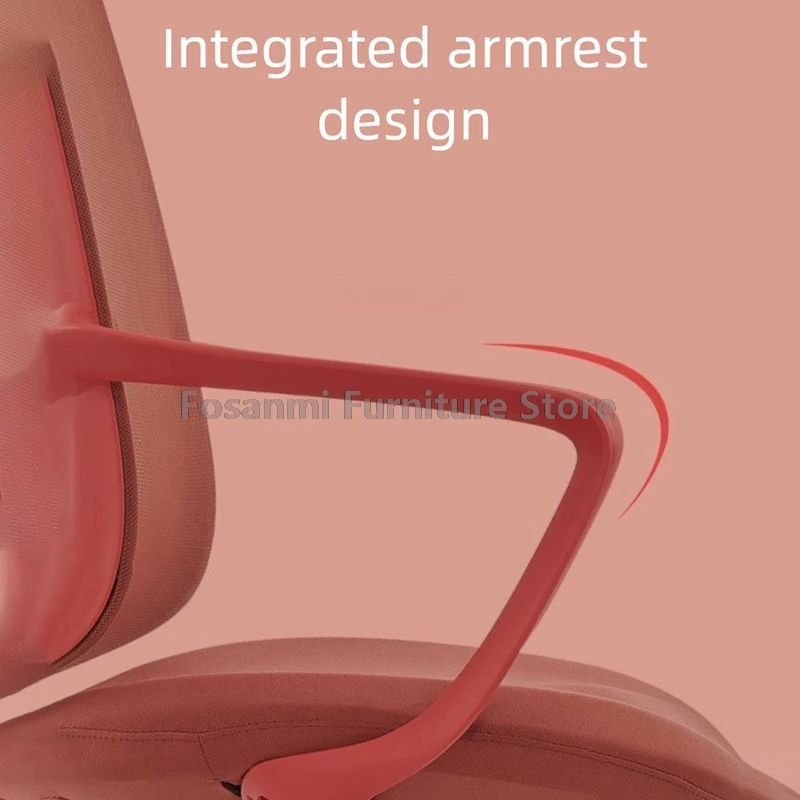 เก้าอี้คอมพิวเตอร์ตามหลักสรีรศาสตร์พร้อมที่วางแขนโค้งปรับสบายตาข่ายเก้าอี้โต๊ะทํางานเก้าอี้เล่นเกมโยกพร้อมรองรับเอว