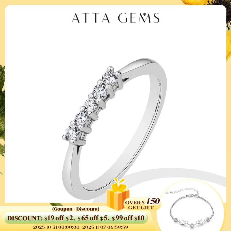 ATTAGEMS 2mm Round Cut lab Diamond Ring Pure 10k 14K 18K Gold for Women Girl Anniversary Gift Simple Versatile Ring Fine Jewelry