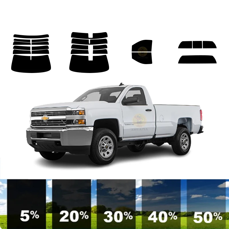 

precut Removable Window Tint Film Car 100%UVR 5%-70%VLT Heat Insulation Carbon ﻿For CHEVROLET SILVERADO 2500 2DR PICKUP2015-2019