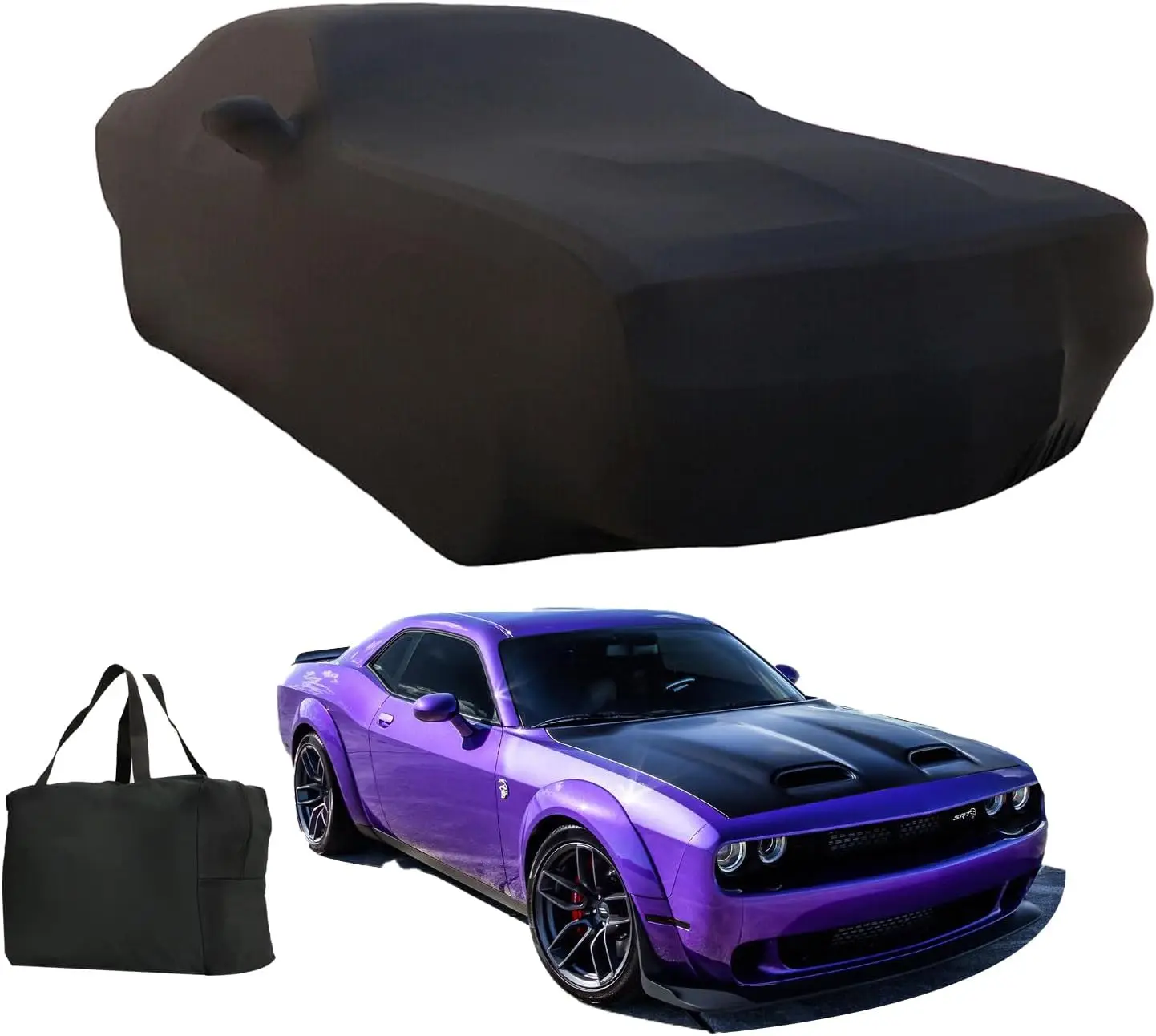 

Custom Fit Indoor Car Cover for 2006-2024 Dodge Challenger - Luxurious Soft Stretch Satin, Dust-Proof for Garage & Show