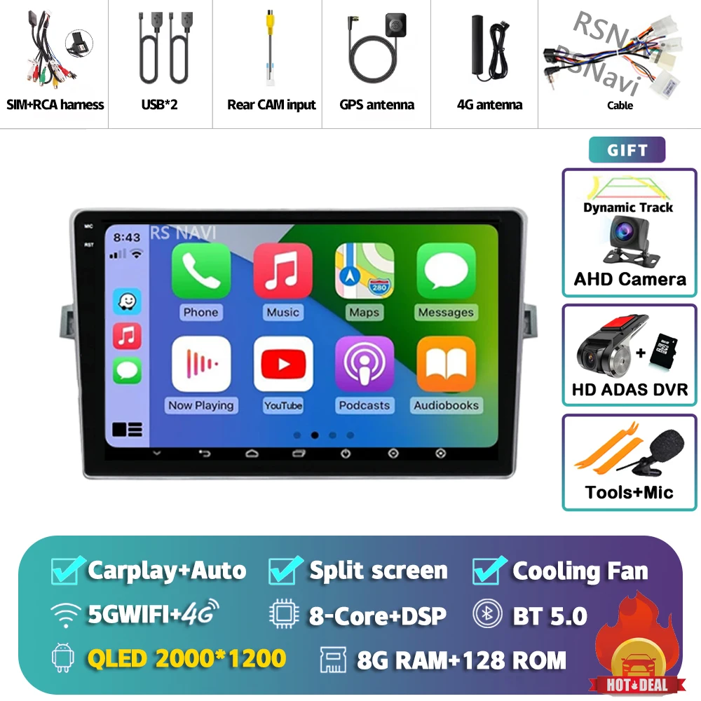 Android 15 Autoradio Navigatie Multimedia Speler Voor Toyota Verso 2010 2011 2012 2013 2014 2015 2016 Carplay Auto Stereo video