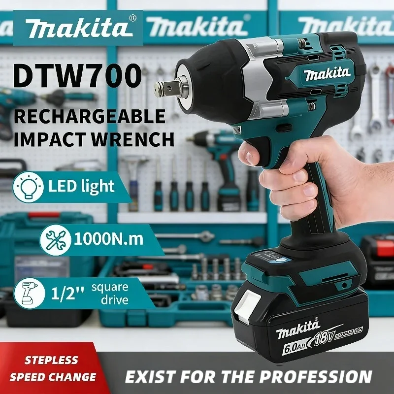 

Аккумуляторный ударный гайковерт Makita DTW700, бесщеточная дрель-шуруповерт, бесплатная доставка, мощный инструмент с высоким крутящим моментом, динамометрический ключ