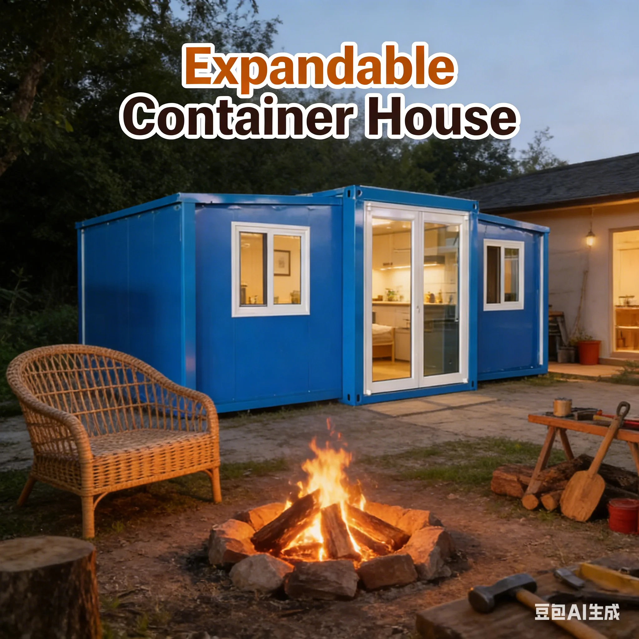 Customized 20ft 40ft Expandable Container House Modern Homes Steel Farmhouse Prefabricated Prefab Mobile Tiny Home Folding Room