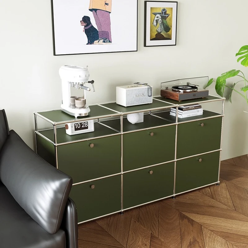 Modular Stainless Steel Storage Cabinet Rack Storage Locker Dresser Living Room Cabinets Bedroom Home Furniture Showcase - Image 5