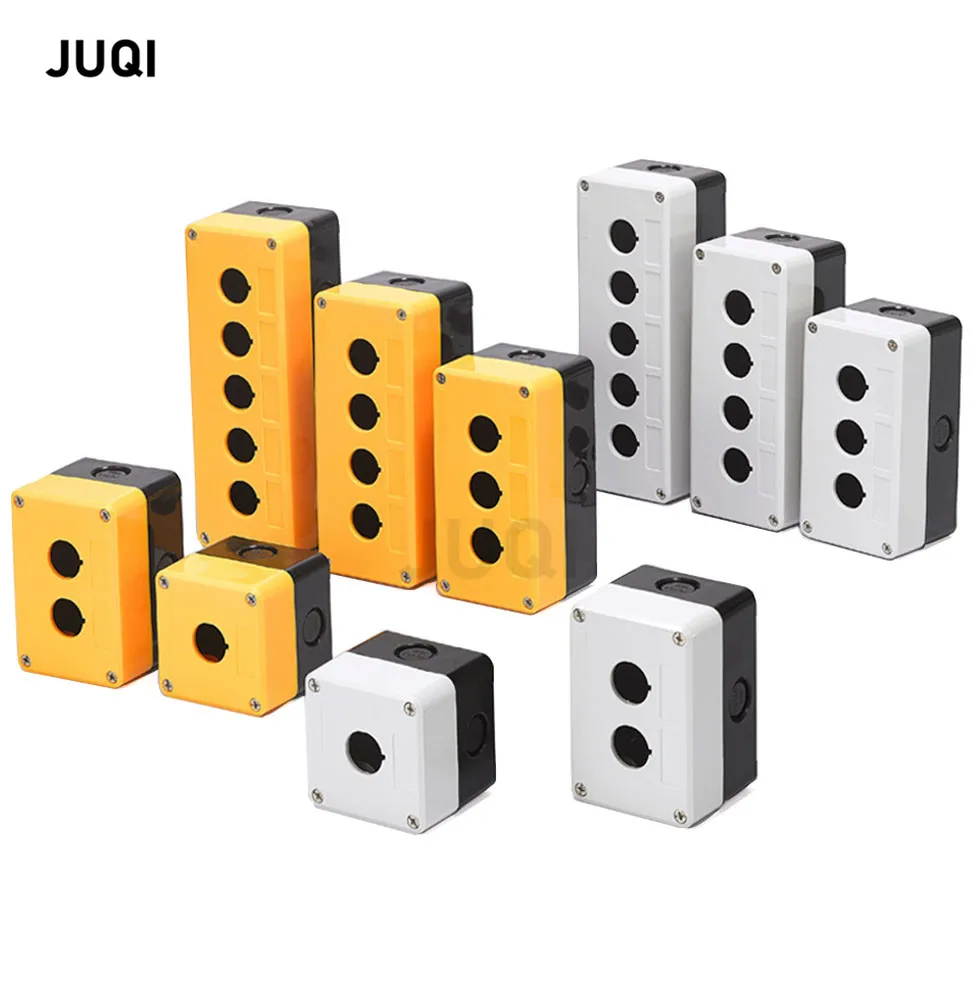 ติดตั้งกล่องปุ่มกันน้ำขนาด 22 มม. คุณภาพสูง กล่องควบคุมสวิตช์ กล่องแสดงสถานะสวิตช์อุตสาหกรรมแบบ 12345 รู