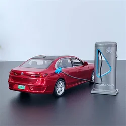 1/32 BMW i7 Alloy Car Model Diecast Metal New Energy Vehicles Car Model Simulation Sound and Light Collection Childrens Toy Gift
