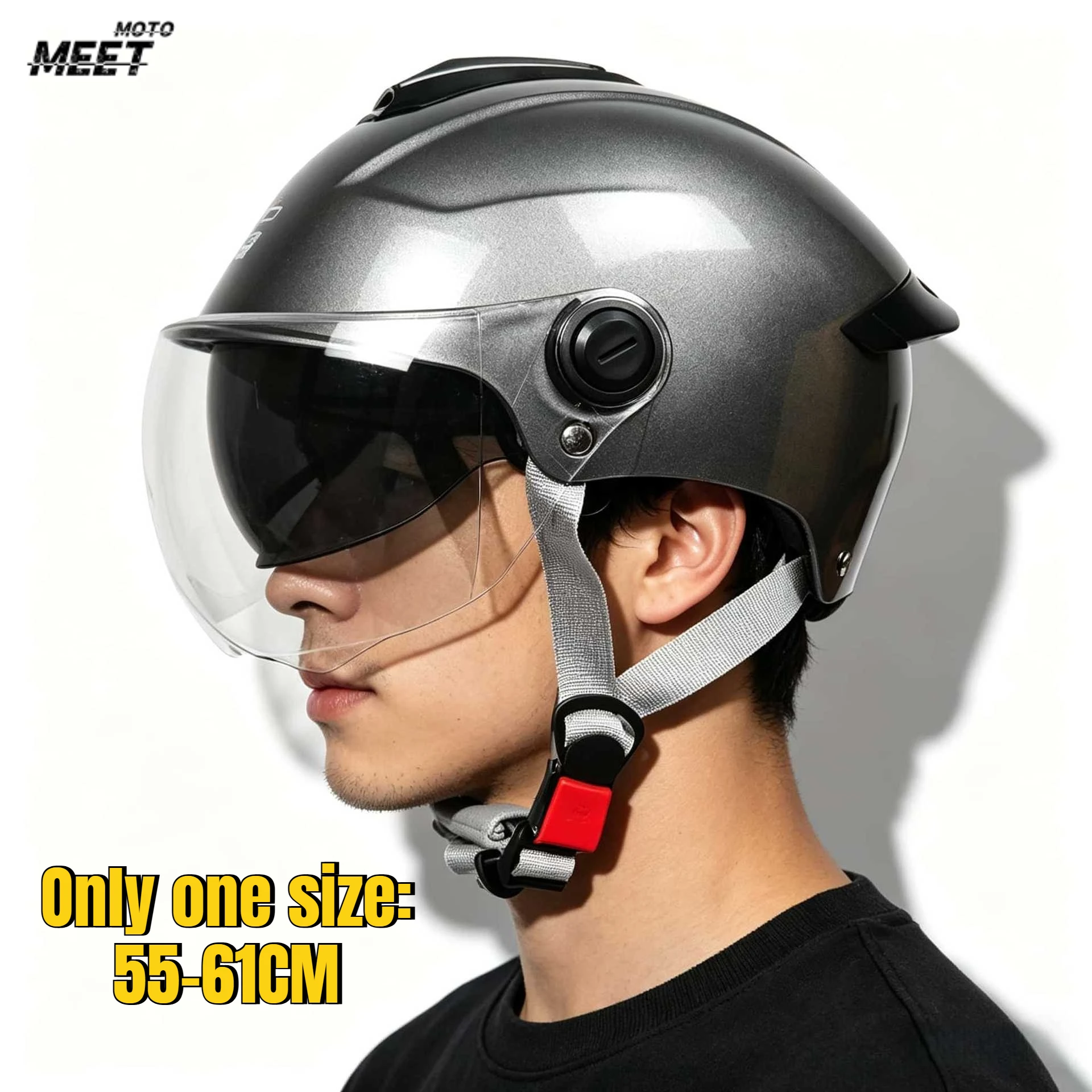 DOT ECE Certirication Motorcycle Helmet Breathable Electric Open Face Helmet Men Women Dual Lenses Jet Scooter Half Helmets