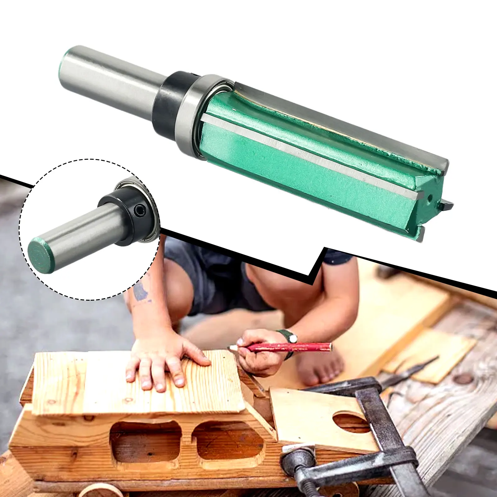 1PC 8mm Shank Cutter Router Bit Trimming Woodworking Milling Cutter Four Blades For Wood Woodwork Tools