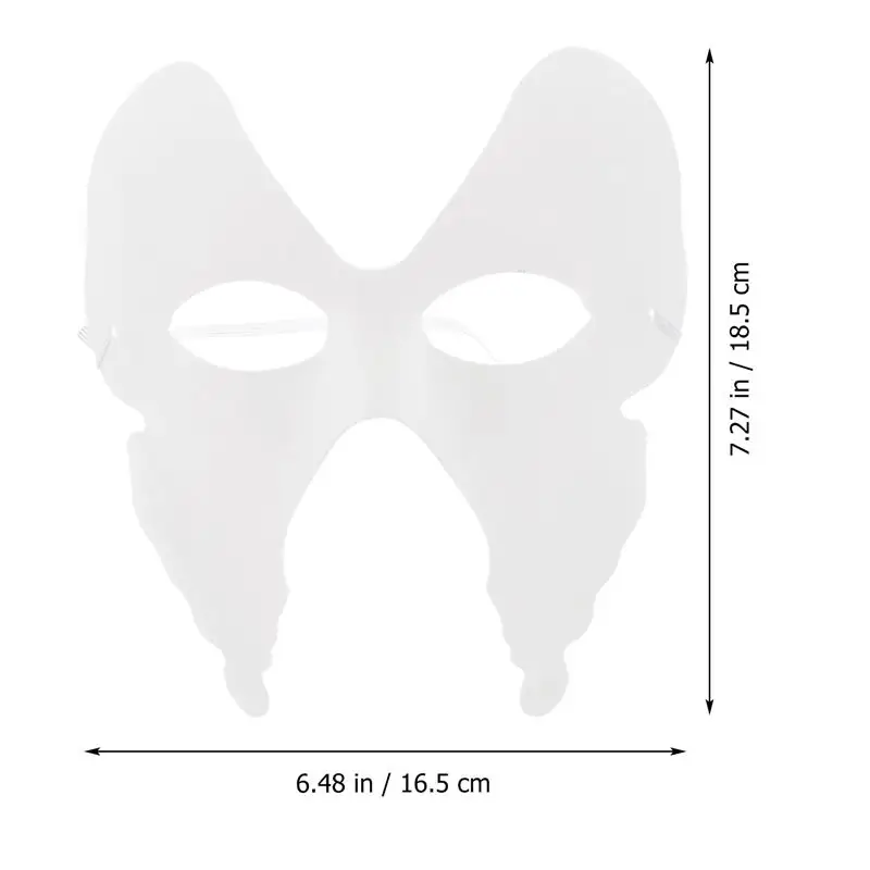 6pcs White Paper Pulp Masks Personality Blank Masks Butterfly Hand Painted Masks Butterfly Deorative Masks Performance Costume