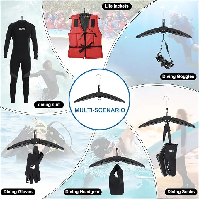 Wetsuit Hanger Surfing Scuba Diving Accessory Dry Wetsuit Drysuit Life Jacket Quick Dry Foldable Vented Dryer for Wetsuite Suit view 6