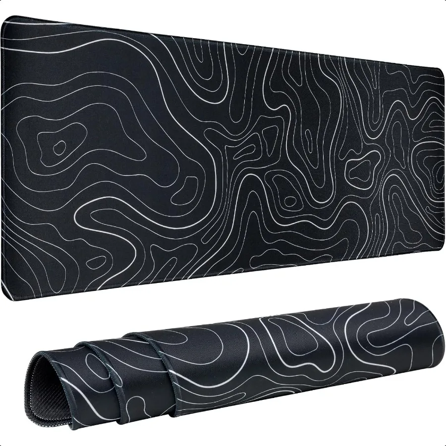 

Gaming Mouse Pad Large 31.5 x 11.8in Topographic Keyboard Mousepad for NonSlip Base and Stitched Edge Extended Desk Pad XL Desk