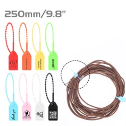 Ancolok 100Pcs Custom Print Hang Tags Beaded Plastic Cable Zip Tie Garment Clothing Shoe Bag Security Brand Logo Tag Label Seall