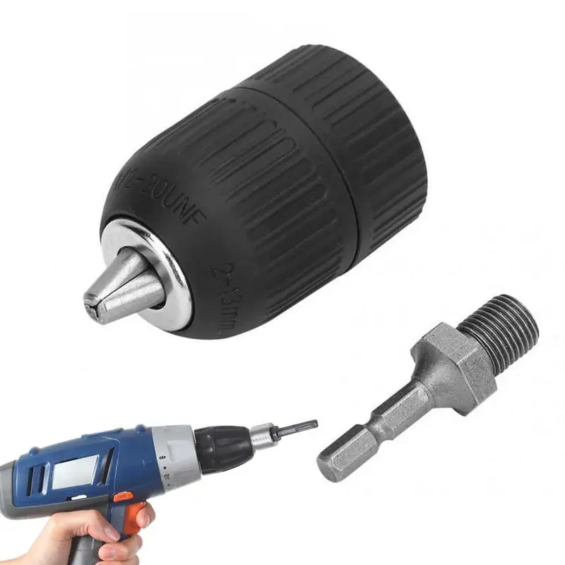 

Drill Chuck Adapter Hand Drill Converter 1/2-20UNF Mount Threaded Chuck Quick Connect Conversion Tool With 1/4 Square Shank For