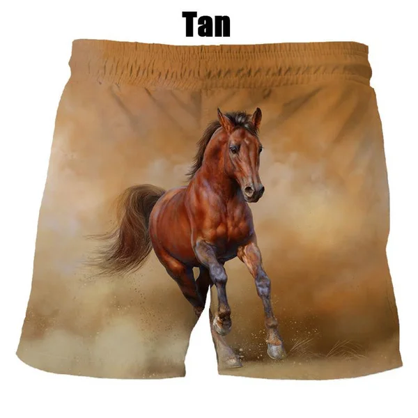 New Summer Hot Sale Fashion Horse 3d Printing Men's Women Casual Summer Shorts Cool Shorts