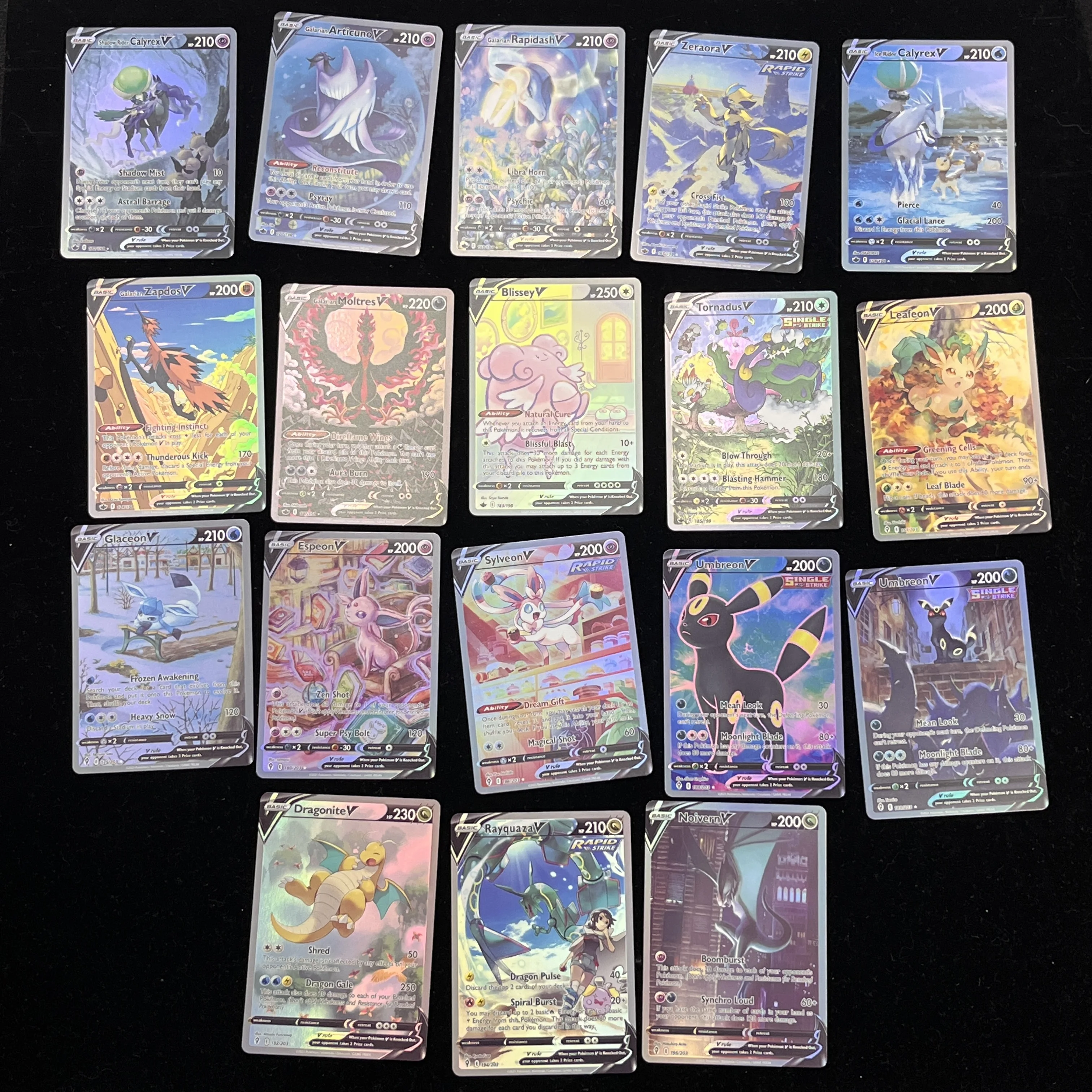 

PKM PTCG Premium Custom Holographic Proxy TCG Cards - Evolving Skies & Chilling Reign V Alternate Art Replica Set