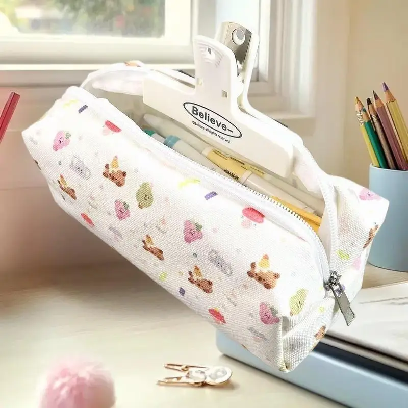 حقيبة أقلام كابيبالا كبيرة الحجم، قطعة واحدة من حافظة أقلام محمولة، حقيبة مستحضرات تجميل مثالية للمكتب والمدرسة والفتيات المراهقات #3