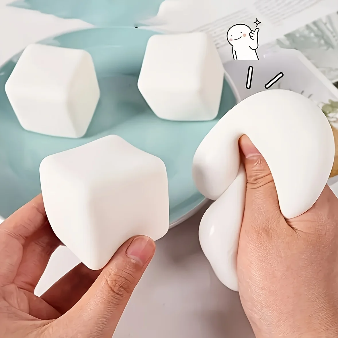 1 Stück Langsam-Rebound-Tofu-Block und Brot, beruhigendes Stressabbau-Knet- und Formspielzeug, superstarke Quetschgeschenke für den Urlaub