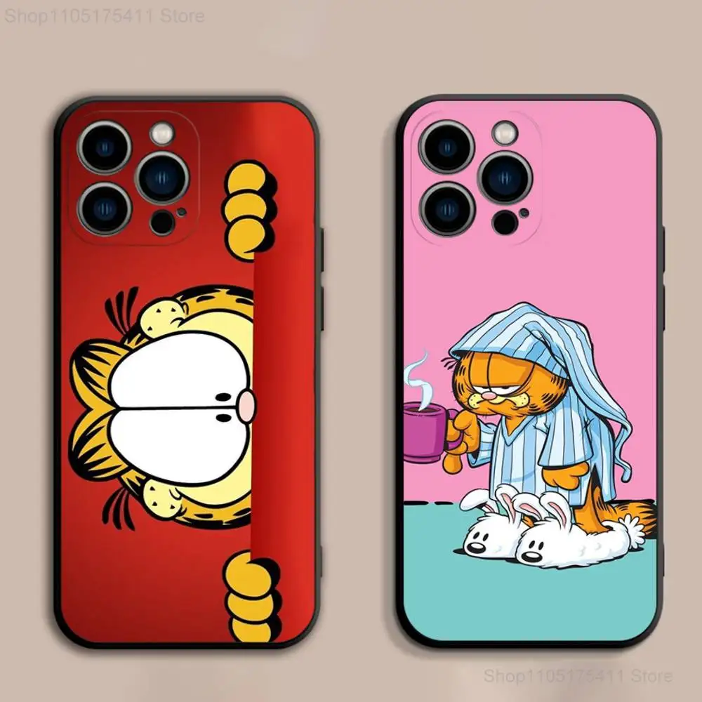 

Gluttonous G-GarfieldeES Phone Case For iPhone 17,16,15,14,13,12,Pro,Max,Plus,E,SE4,Air,Mini Black Soft Cover