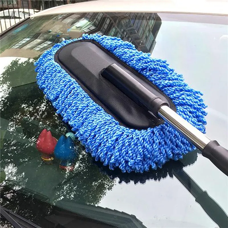 Car Washing Mop Scalable Handle Dust Remover Wax Brush Microfiber Car Cleaning Kit Soft Hair Duster Brushes Wash Tool