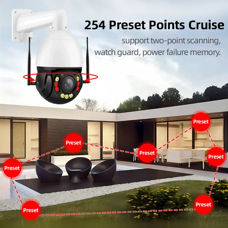 Cámaras 4G PTZ 30X 20X ZOOM IP HD seguimiento automático 8mp 4K vigilancia CCTV seguridad Audio bidireccional cámara de visión nocturna exterior