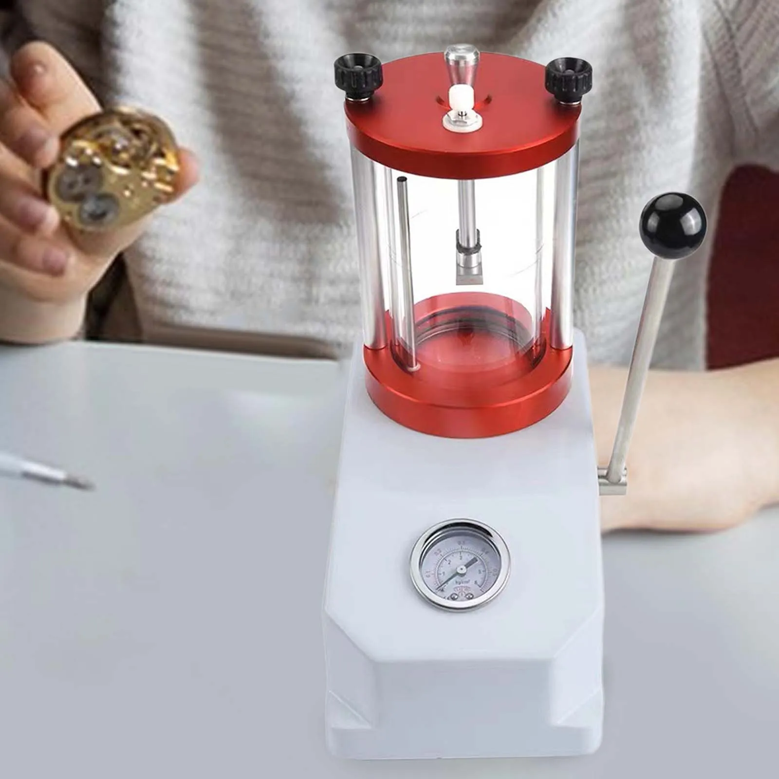 Watch Waterproof Tester Watch Case Resistance Pressure Tester Test Device Apparatus Aluminum Alloy Watch Waterproof Test Tool