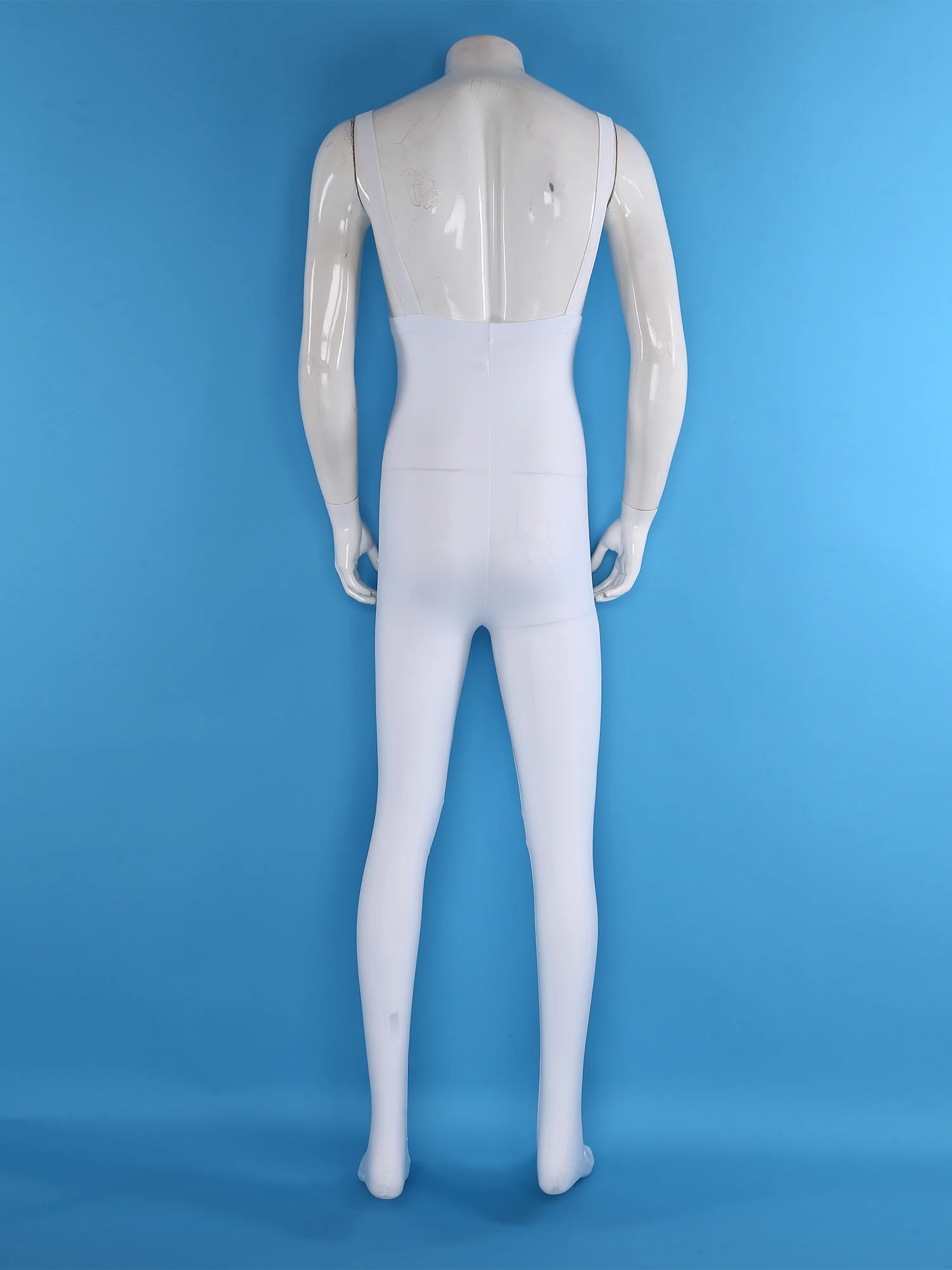Costume de pratique de danse moulant pour hommes, combinaison extensible, écharpe, collants aux pieds, justaucorps, taille Extra haute