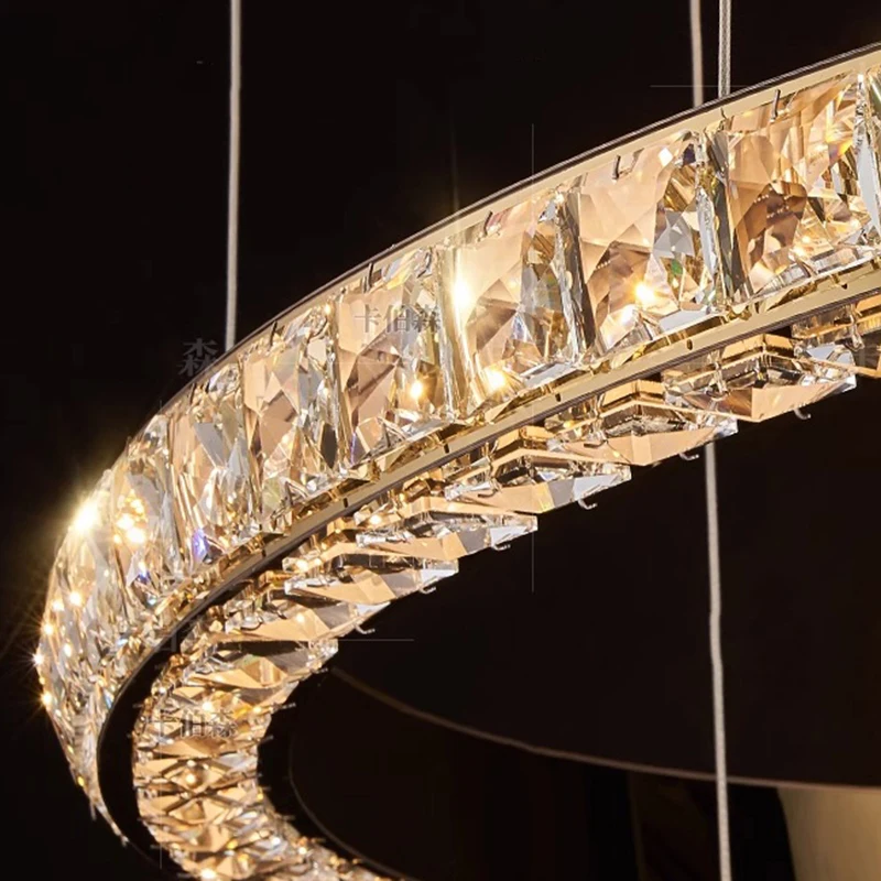 Modern home decoration crystal chandelier, stair Pendant lamp, living room Pendant lights, interior lighting